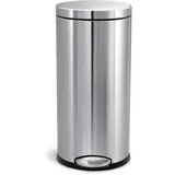 simplehuman CW1810 30 Liter, runder Treteimer, Mülleimer Küche, gebürsteter Edelstahl