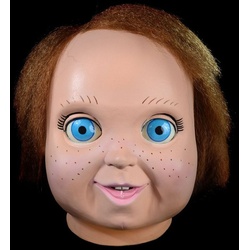 Trick or Treat Verkleidungsmaske Chucky, Lizenzierte Filmmaske aus 'Chucky 2 - Die Mörderpuppe ist wieder da' gelb