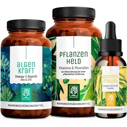 Pflanzliche-Ernährung-Paket: Algenkraft, Pflanzenheld, Sonnenfreund - Naturtreu® 162,9 g