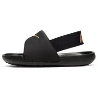 Nike Kawa Slide (Td) Sneaker, Negro/Metallic gold 25