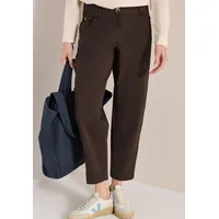 Cecil Stoffhose "Style Scarlett", Damen, Gr. 26, Länge 28, braun (macchiato braun), Web, Obermaterial: 97% Baumwolle, 3% Elasthan. Futter: 100% Baumwolle, unifarben, regular fit lang, Hosen Stoffhose, im Five-Pocket Style