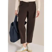 Cecil Stoffhose "Style Scarlett", Damen, Gr. 26, Länge 28, braun (macchiato braun), Web, Obermaterial: 97% Baumwolle, 3% Elasthan. Futter: 100% Baumwolle, unifarben, regular fit lang, Hosen Stoffhose, im Five-Pocket Style