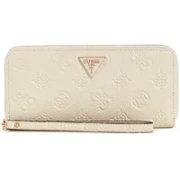 GUESS Damen Cresidia Large Zip Wallet Clutch, Knochen, Einheitsgröße