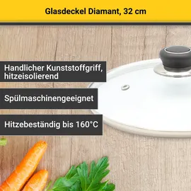 Krüger Glasdeckel Topfdeckel aus der Serie Diamant flach 32cm