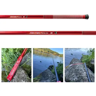 DAM Fishing Stipprute Fighter Pro Combo Tele Pole Stippruten 3m, 4m, 5m, 6m + Fertigmontage, (Spar-Set), mit eingebautem Gummizug 3 m