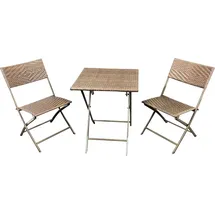 FRG Bistroset 3-teilig, Polyrattan braun bicolor