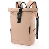 TAN.TOMI Rucksack Damen & Herren, Rolltop Rucksack Damen, Rucksack mit Laptopfach Fach Wasserdichter mit Laptopfach Uni, Schule, Studium, Reisen