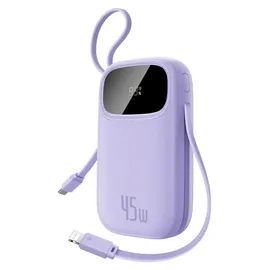OEM Enerfill Powerbank Mit Display Und Usb-c-lightning-kabeln – Violett