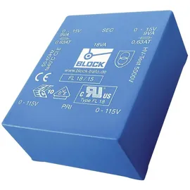 Block FL 24/12 Printtransformator 2 x 115V 2 x 12 V/AC 24 VA 1A
