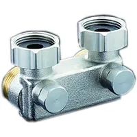 OVENTROP Umlenkstück mit Absperrung 1016462 Winkelform, 50mm, 3/4"ÜMx3/4"AG, vernickelt
