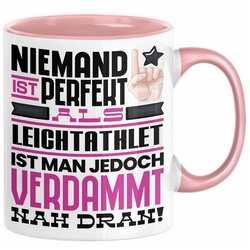 Trendation Tasse Leichtathlet Geschenk Tasse Lustige Geschenkidee für Leichtathlet Gebu rosa