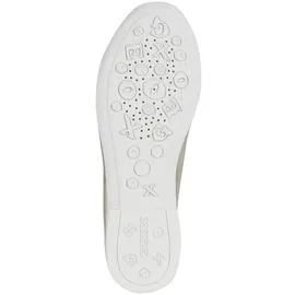 GEOX JR PLIE' D Ballet Flat, Platinum, 34 EU