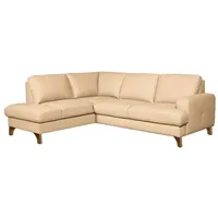 Ecksofa Fargo Leder Beige
