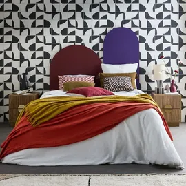 sweeek - Nachttisch mit 2 Schubladen in Mangoholzoptik mit Rillen (2er-Set)