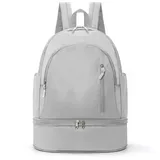 Agger Sportrucksack Rucksack,Gym-Rucksack für Damen und Herren,mit Schuhfach und Nassfach, Sportrucksack,für Fitness, Schwimmen und Freizeit,wasserdichter grau