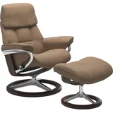 Stressless Stressless® Relaxsessel »Ruby« mit Signature Base, Größe M, Gestell Eiche, Wenge, Braun & Schwarz