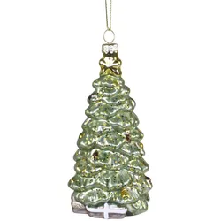 Chic Antique Weihnachtsbaum mit Geschenken zum Aufhängen, Ø 5,5 cm, H 11,5 cm, antique grün