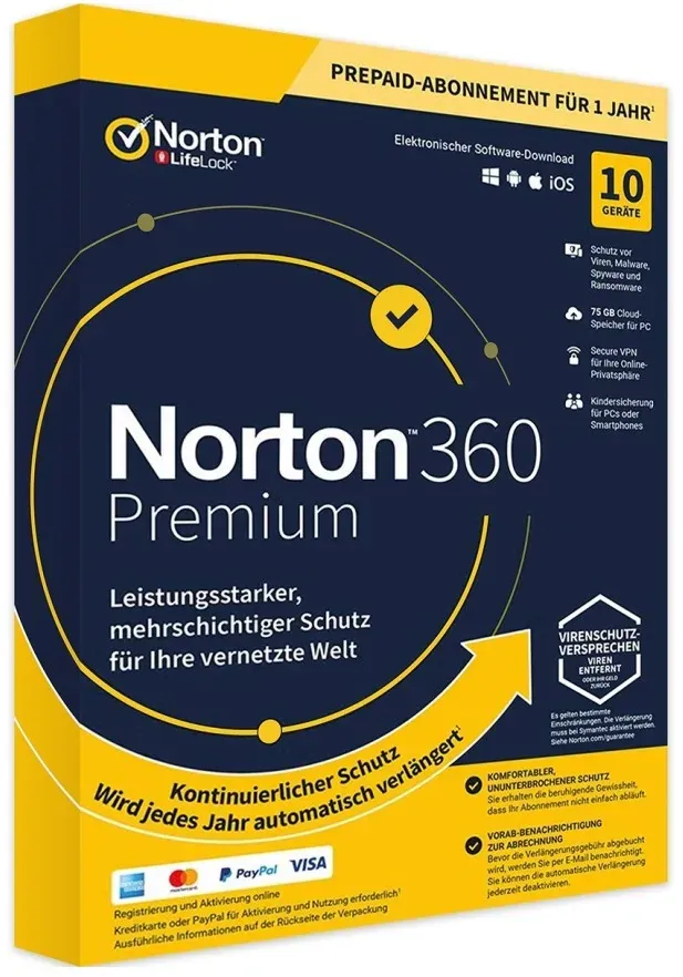 NORTON 360 PREMIUM | 10 Geräte | 1 Jahr