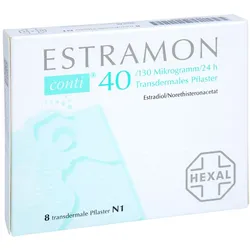 ESTRAMON conti 40/130 μg/24 Stunden transd.Pflast. 8 St