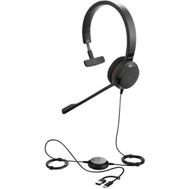 JABRA Evolve 30 II Mono Headset Schwarz - USB-C/A, UC-Version, Mikrofon mit Geräuschunterdrückung