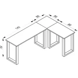 VCM Eckschreibtisch Lona Weiß
