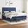 vidaXL Boxspringbett mit Matratze Blau 180x200 cm Stoff
