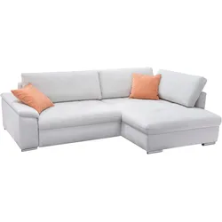 Ecksofa EXXPO - SOFA FASHION "Casa Grande inkl. Bettfunktion, Bettkasten, OTTOs Choice, bequem", snow, peach, B:268cm H:90cm T:178cm, Sofas, L-Form, guter Sitzkomfort, große Liegefläche