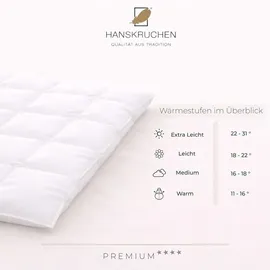 HANSKRUCHEN GmbH Hanskruchen® Winterdecke 200x200 cm Warm 100% Daunen waschbar Allergiker Daunendecke atmungsaktiv Bettdecke weiß - Weiß