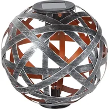 Trendline LED Solarkugel Metall 18 cm mit Erdspieß grau/silber