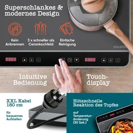 STILLSTERN Doppel-Induktionskochfeld -Kochplatte 3600W, 18 Stufen, 24h Timer,