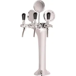 Schanksäule Chrom 3-leitig, elegant, `Topp-Qualität!` (Paketpreis)