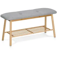 Zeller Schuhbank mit Ablage Bambus/Leinen 44 cm x 30