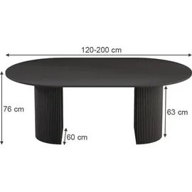 Vicco Calero 120-200 x 76 x 60 cm Schwarz