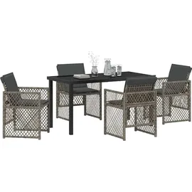 vidaXL Garten Essgruppe 5-tlg. Grau
