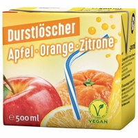 Durstlöscher Apfel Orange Zitrone Fruchtsafterfrischunggetränk 500ml