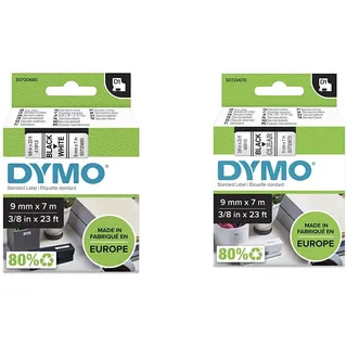 Dymo D1 Schriftband 9mm/7m schwarz auf weiß 9mm x 7m