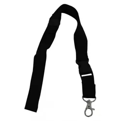 Umhängeband Lanyards Schlüsselanhänger, Polyester, drehbarer Karabinerhaken, Steckschnalle, Sicherheitsbruchstelle, schwarz - 100 Bänder