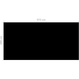 vidaXL Poolabdeckung Schwarz 975×488 cm