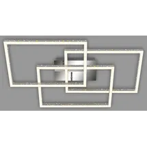 Briloner LED Deckenleuchte Frame 80 cm, alu chrom, Glitzereffekt