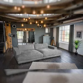 KAWOLA Big Sofa Madeline Cord grau