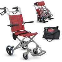 Mobiclinic Transitrollstuhl Neptuno Aluminium klappbar rot mit Sicherheitsgurt