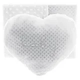 COFI Almina Babydecken-Set mit Herzkissen Zweilagige Babydecke aus Polyester Kreismuster 100x80 cm Grau