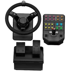 Logitech G SAITEK Farming Simulator Lenkrad Pedale und Seitenkonsole
