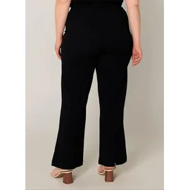 Base Level Curvy "Arah", Damen, Gr. 48, Länge 32, schwarz, Web, Obermaterial: 97% Polyester, 3% Elasthan, unifarben, loose fit extralang, Hosen Treggings, mit elastischem Bund