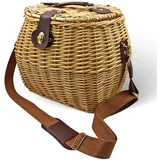 Okaffarefatto - Pilzkorb, Weidenkorb Mit Schulterriemen Cm 29 Cm X 25 Cm X H 28 Cm