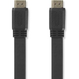 Nedis High-Speed 1,5m HDMI-Flachkabel mit Ethernet, vergoldet Schwarz