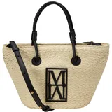 Marc O'Polo Shopper "mit edlen Echtleder-Details", Damen, Gr. B/H/T: 34cm x 22cm x 9cm, light raffia, Papierstroh, unifarben, Taschen Shopper