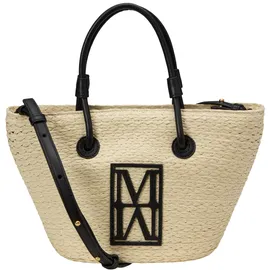 Marc O'Polo Shopper "mit edlen Echtleder-Details", Damen, Gr. B/H/T: 34cm x 22cm x 9cm, light raffia, Papierstroh, unifarben, Taschen Shopper