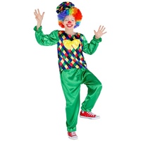 dressforfun Clown-Kostüm Jungenkostüm Clown Freddy grün 128 (7-8 Jahre) - 128 (7-8 Jahre)