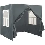 TUKAILAi 4 Panel Garten Pavillon Seitenwände, 2 Pavillon Wandpaneele mit Reißverschluss und 2 Fensterplatte, Kompatibel für Pavillon (Grau, 2x2m)